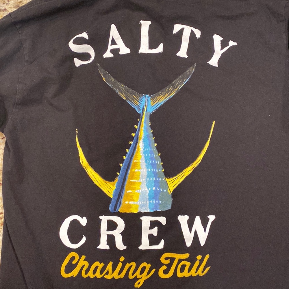 Black Salty Crew “Chasing Tail” Long Sleeve T-Shirt.  Size Medium